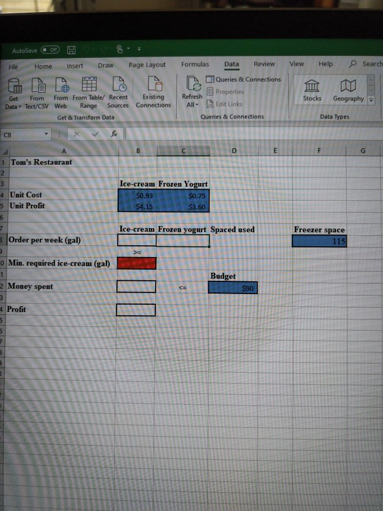 I am working on an excel assignment. I am having