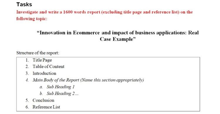 Tasks Investigate and write a 1600 words report