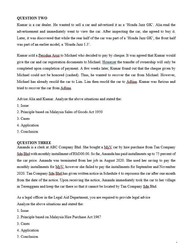 QUESTION ONE Untong Sdn. Bhd. (USB), owned by Mr.