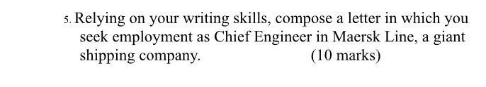 5. Relying on your writing skills, compose a