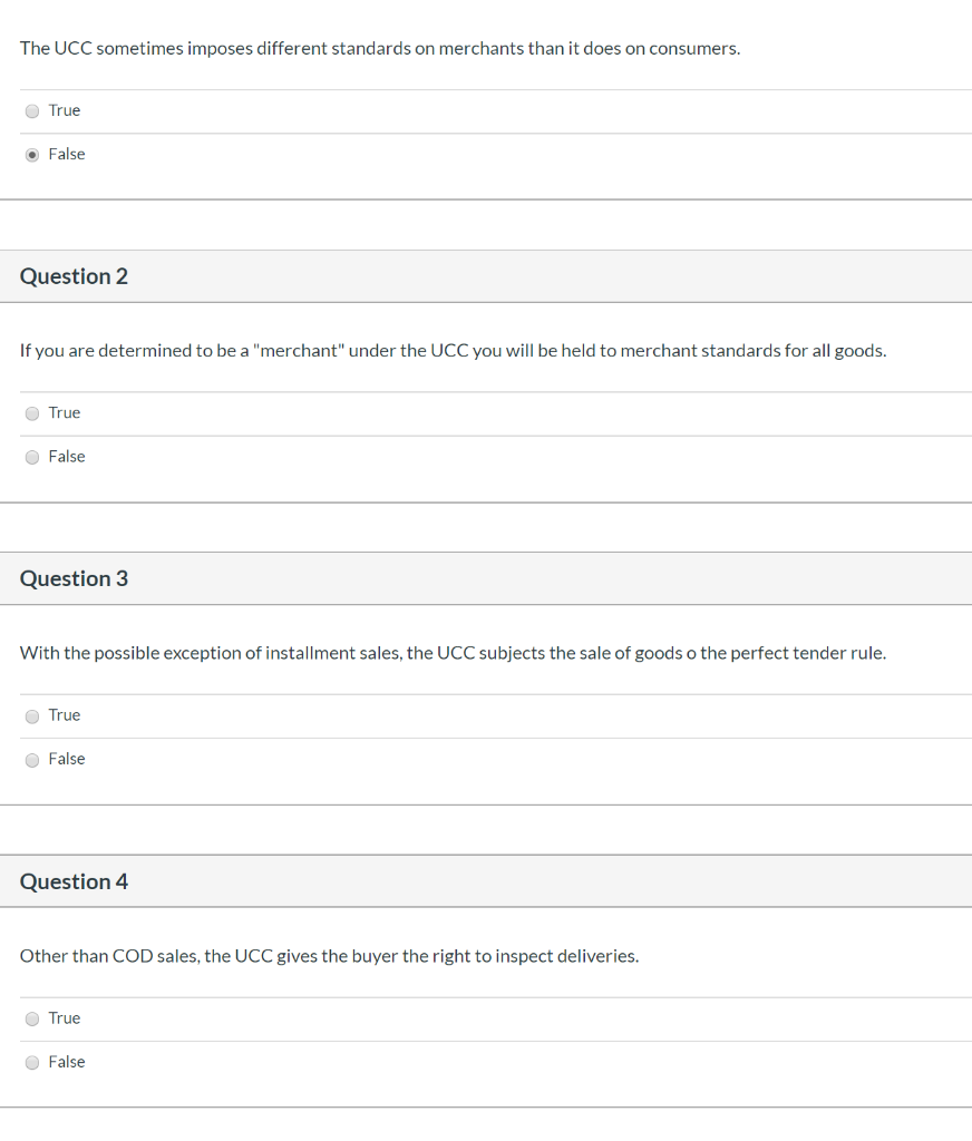 The UCC sometimes imposes different standards on