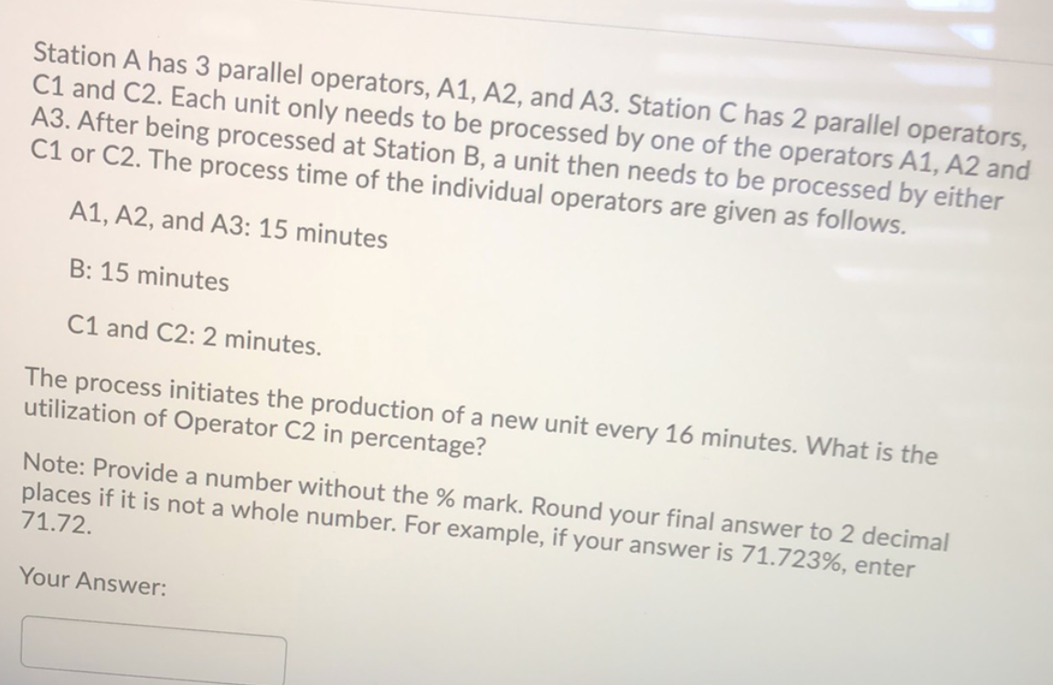 Question 22 (1 point) Consider a manufacturing