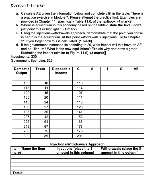 Question 1 (9 marks) a. Calculate AE given the