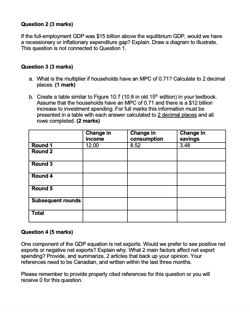 Question 1 (9 marks) a. Calculate AE given the