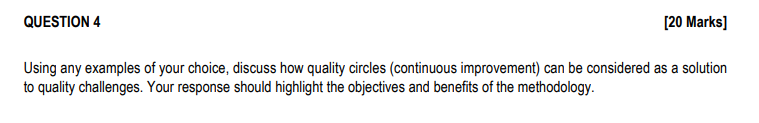 QUESTION 4 [20 Marks] Using any examples of your