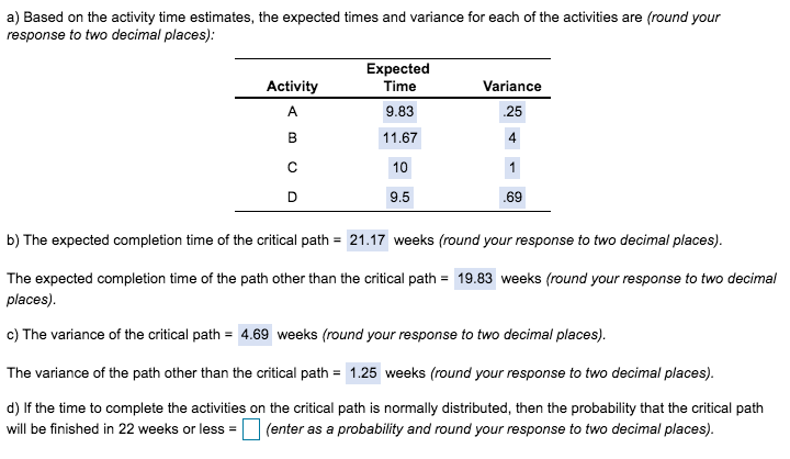 Please answer D and E. a) Based on the activity