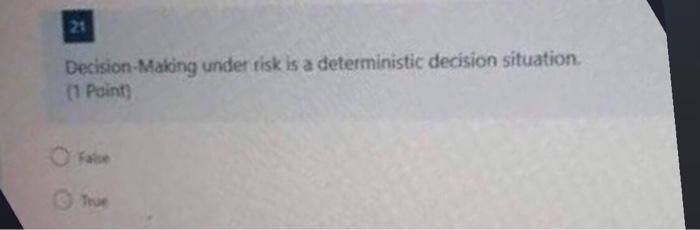 Decision-Making under risk is a deterministic