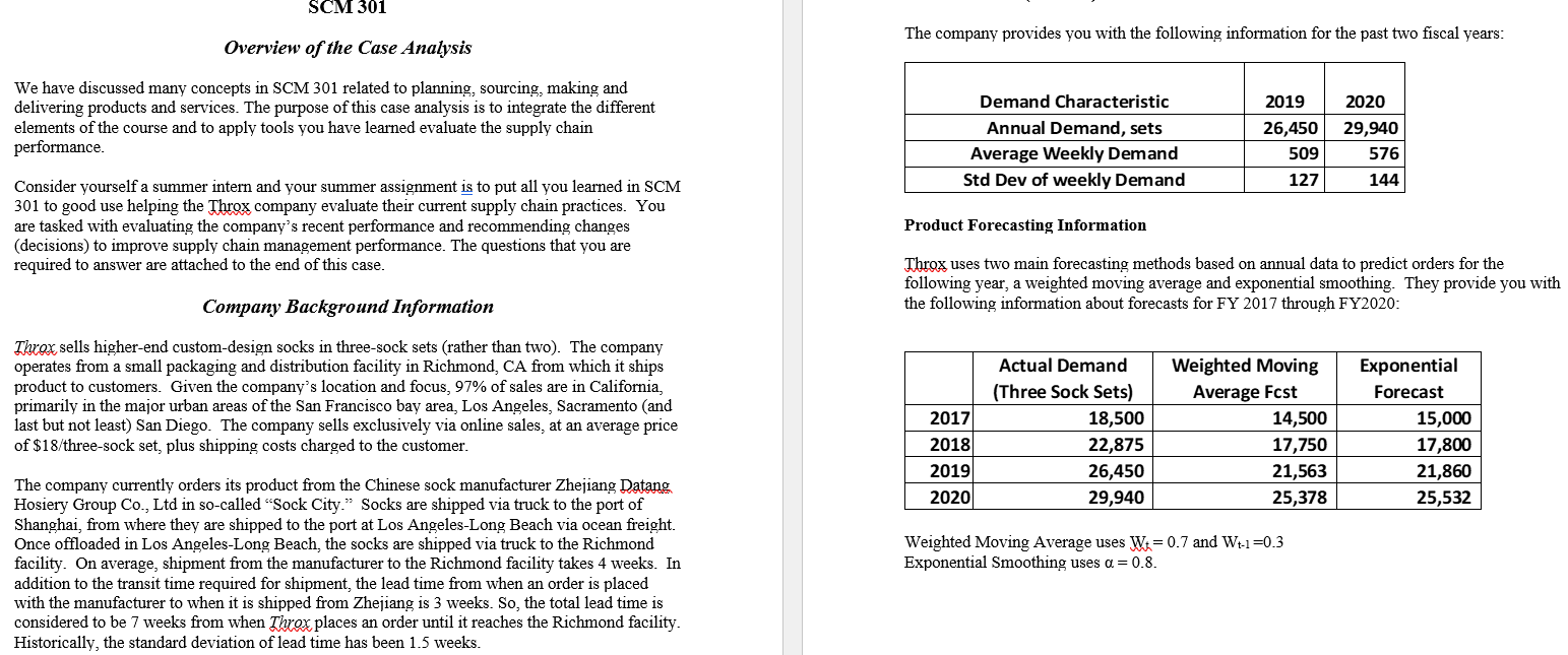 Develop a forecast for FY2021 using the two