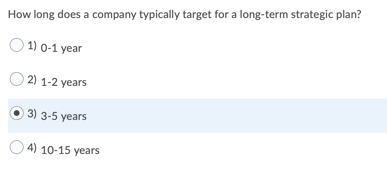 How long does a company typically target for a