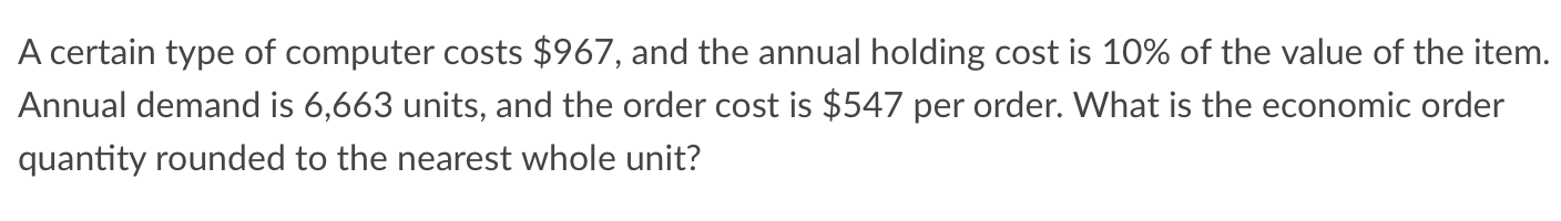 A certain type of computer costs $967, and the