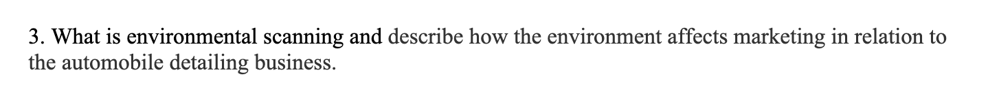 3. What is environmental scanning and describe