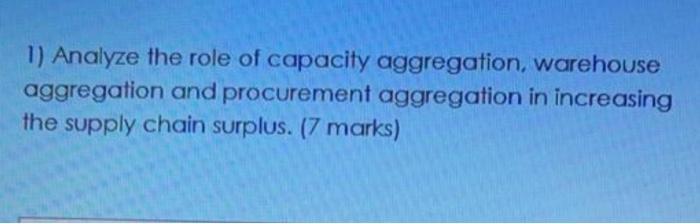 1) Analyze the role of capacity aggregation,
