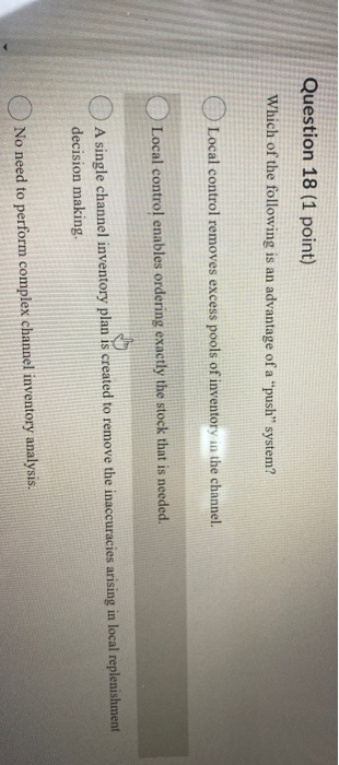 Question 18 (1 point) Which of the following is