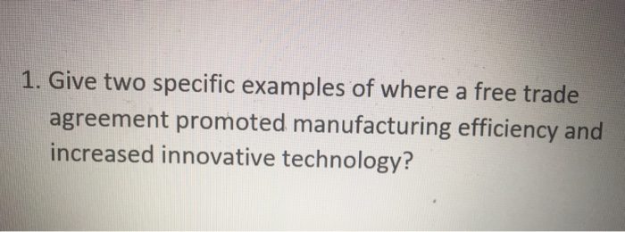 1. Give two specific examples of where a free