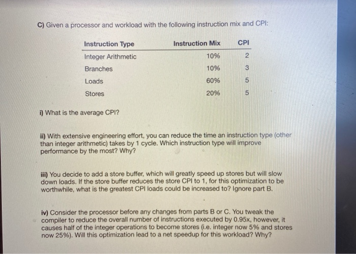 C) Given a processor and workload with the