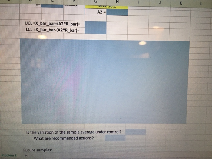 solve for the blue squares in excell. ili < $ %)
