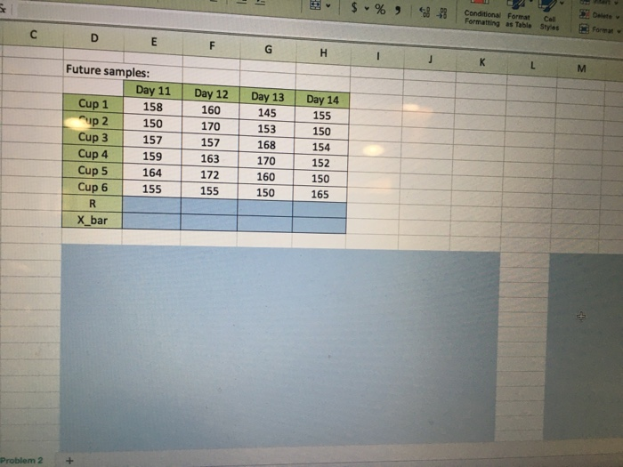 solve for the blue squares in excell. ili < $ %)