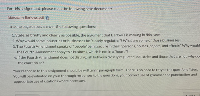 For this assignment, please read the following