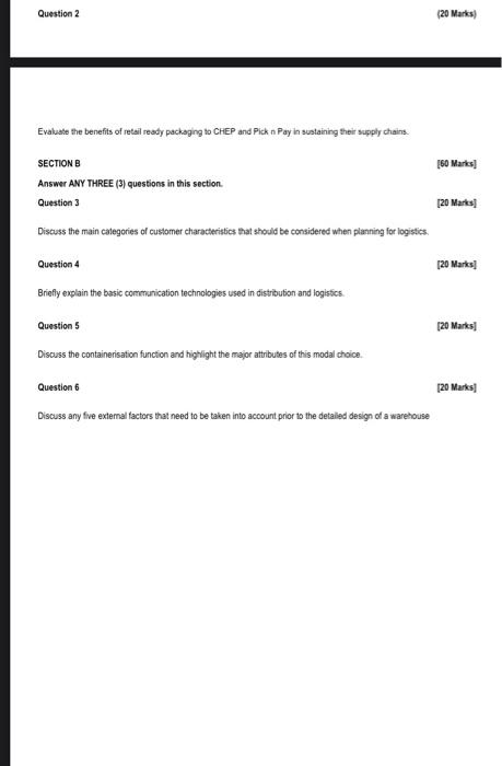 SECTION A [40 Marks) Pick n Pay partnered with