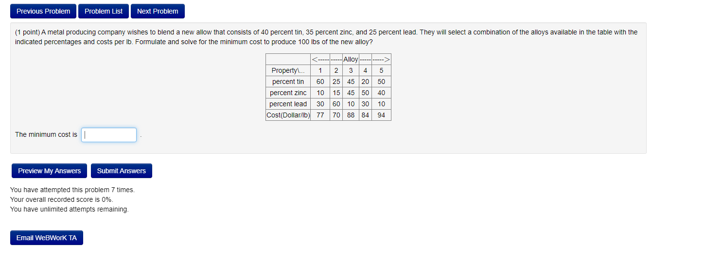 You have attempted this problem 7 times. Your