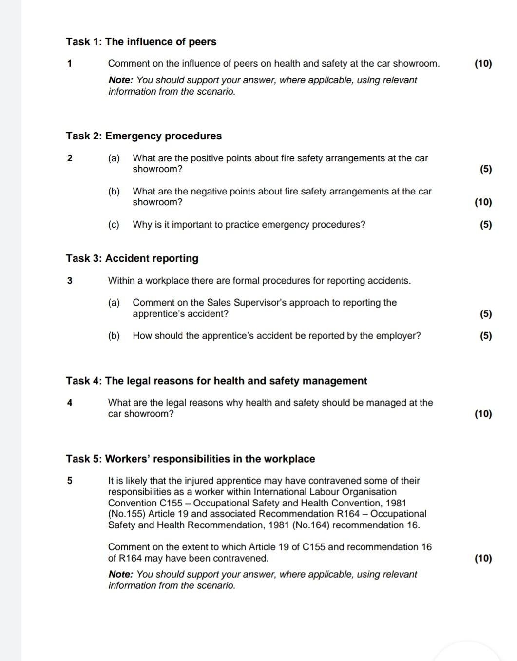 SCENARIO (for information) A car showroom for an