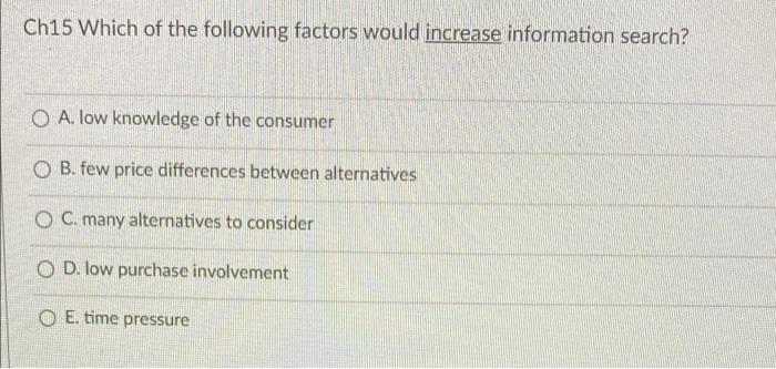 Ch15 Which of the following factors would