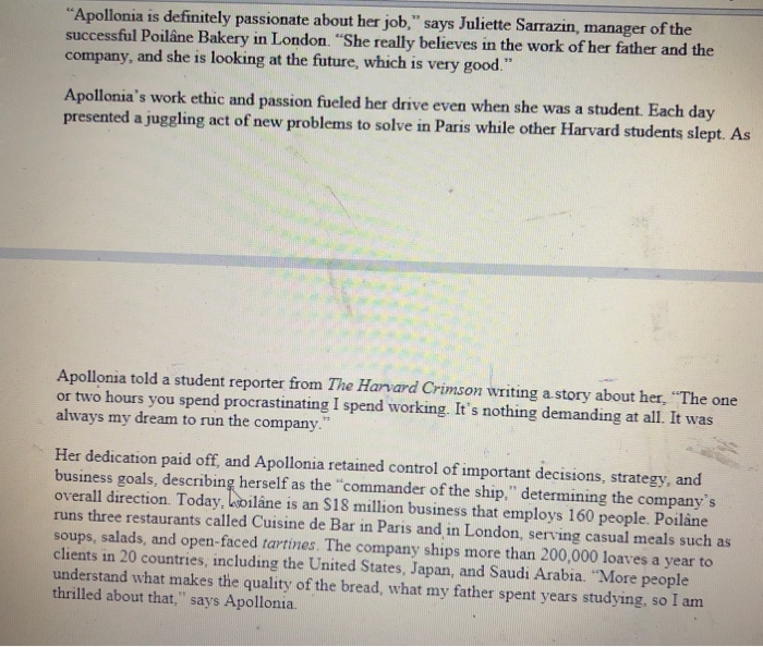 What challenges do you think would Apollonia face