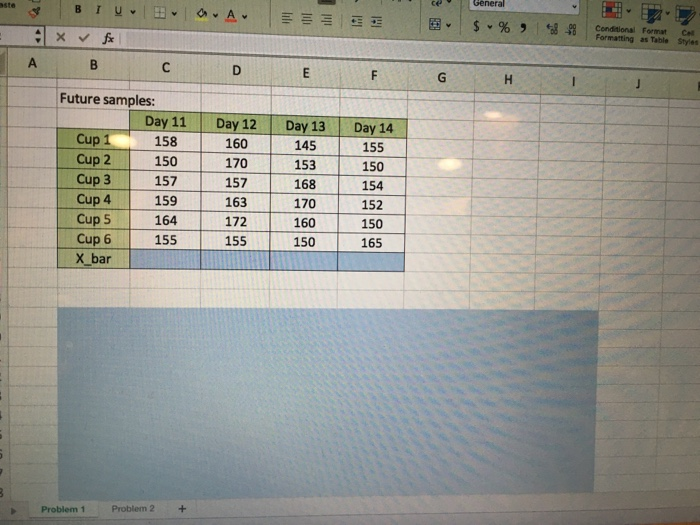 solve for the blue squares in excell. B C D E G H