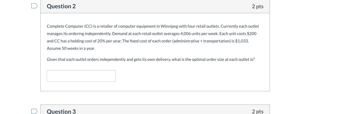 Question 2 2 pts Complete Computer (CC) is a
