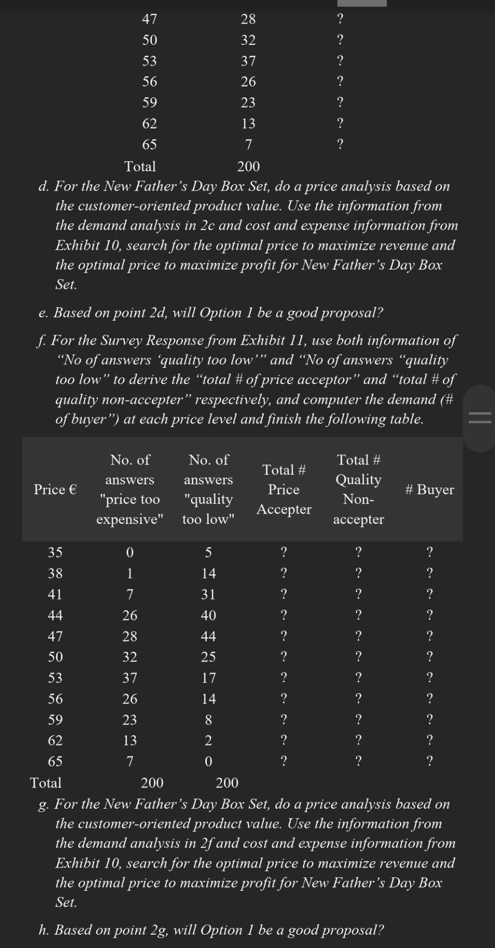 please help with question 2 C, D, and E 1.