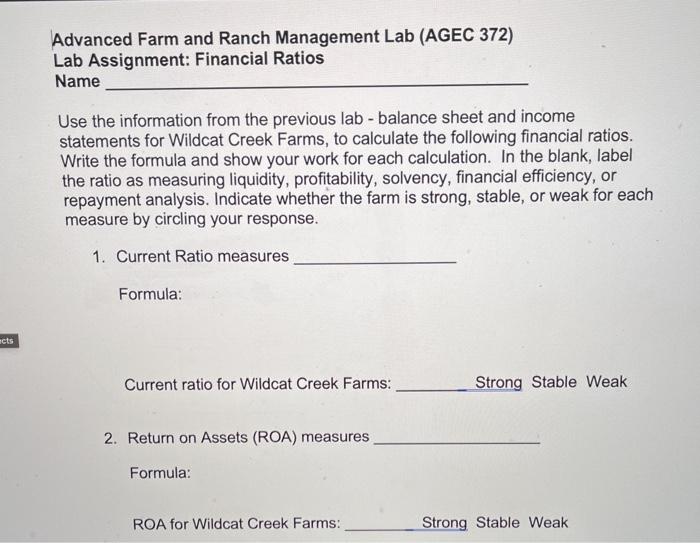 Advanced Farm and Ranch Management Lab (AGEC 372)