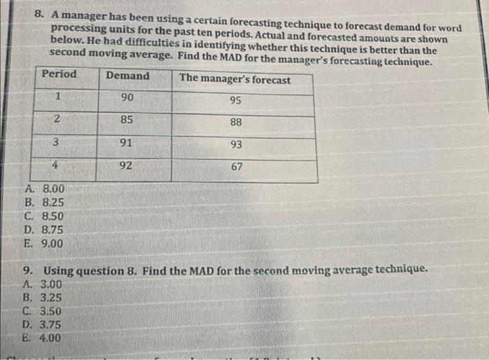 Please solve it step by step 9. Using question 8.