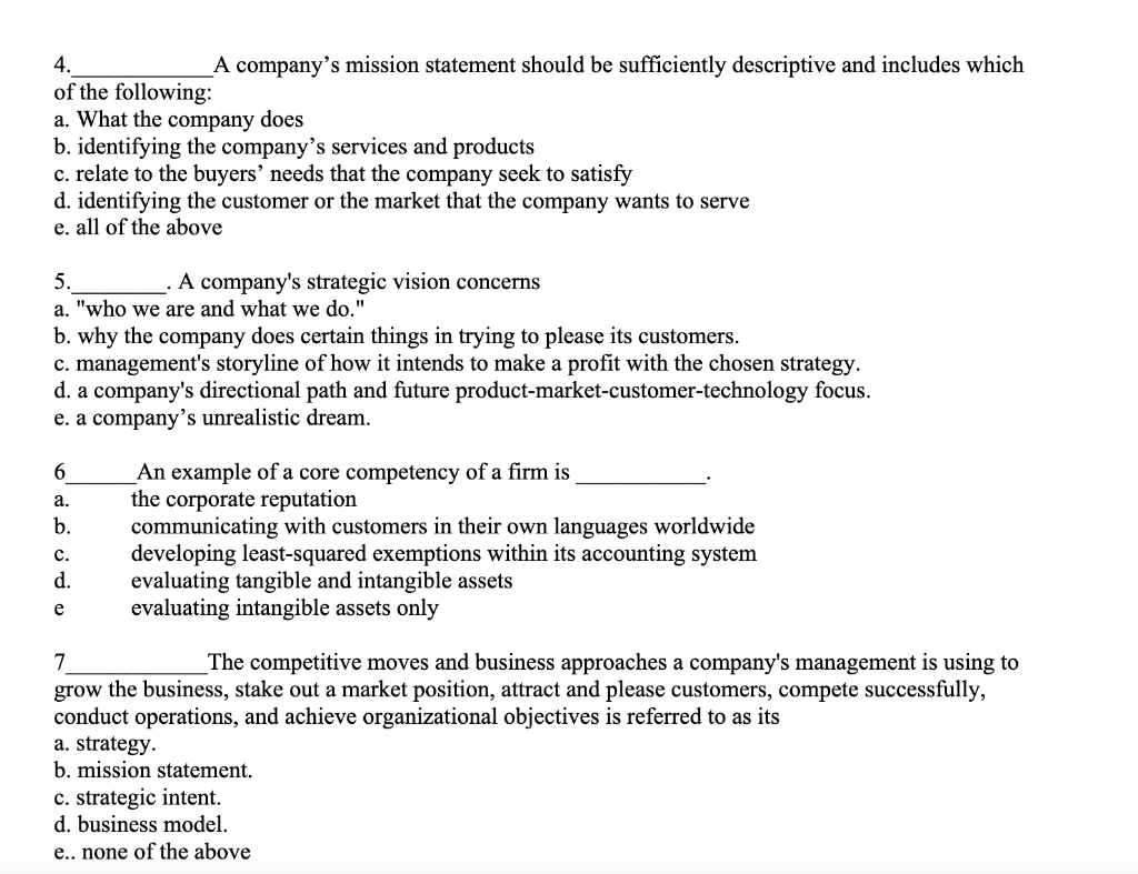 A company's mission statement should be