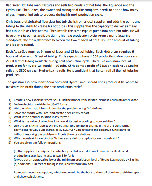 Red River Hot Tubs manufactures and sells two