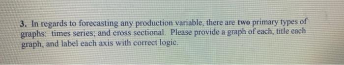 3. In regards to forecasting any production
