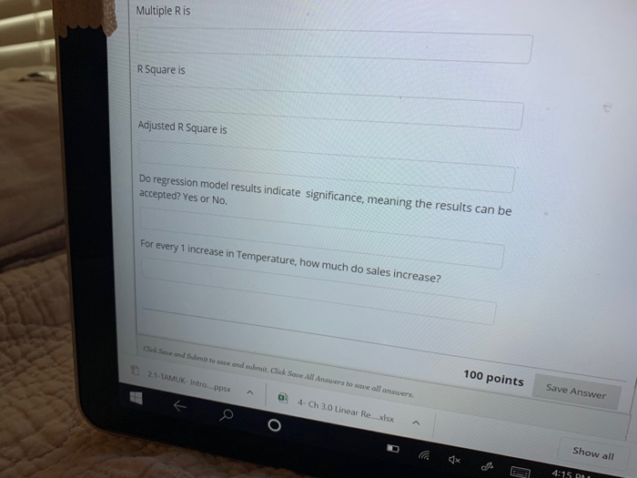 help with number 1 Beverage Sales Temperature