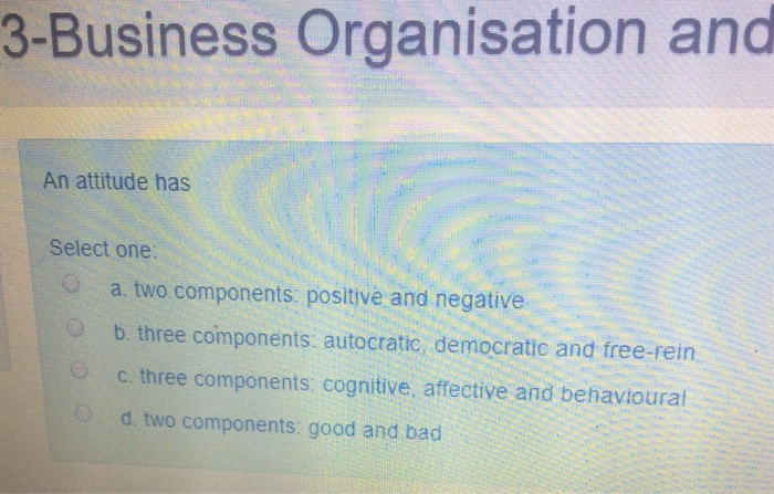 3-Business Organisation and An attitude has