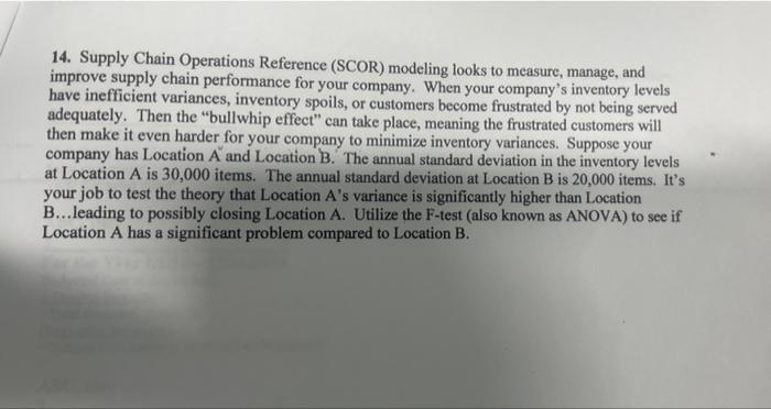 14. Supply Chain Operations Reference (SCOR)