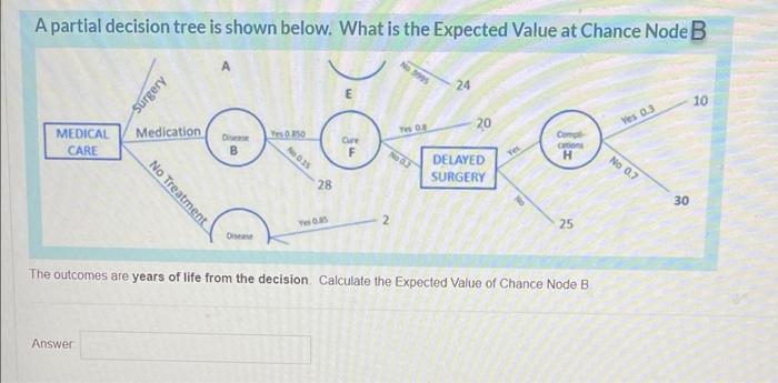A partial decision tree is shown below. What is