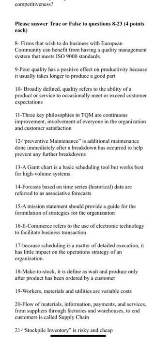 8-21 true or false :) competitiveness? Please