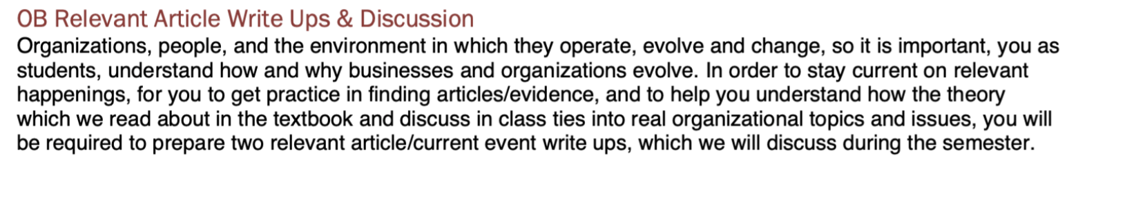 Please include link of article OB Relevant