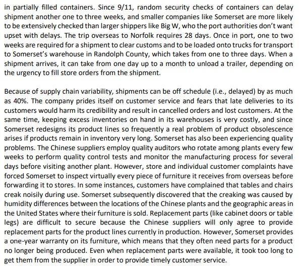 1. . Determine the product lead time by