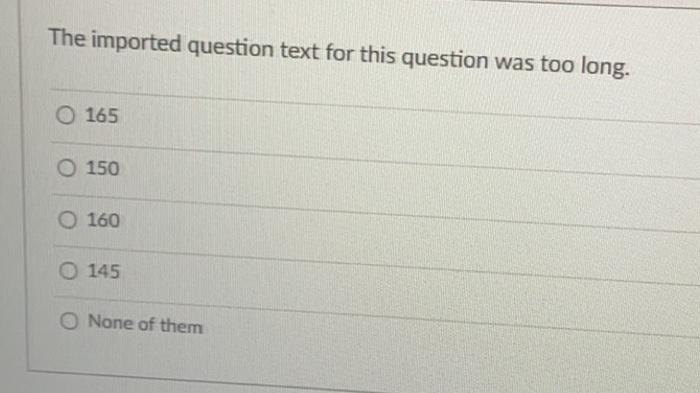The imported question text for this question was