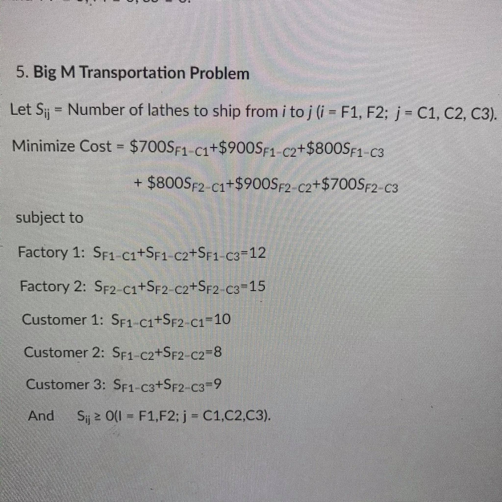 Use Excel Solver to find the solution set for