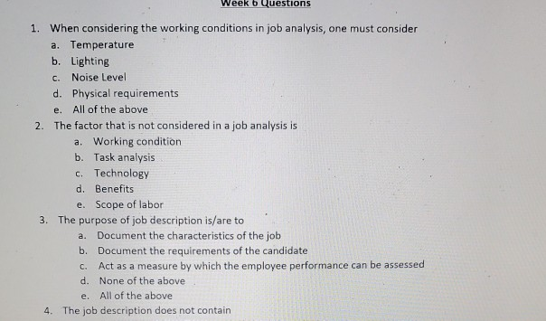 answer all Week b Questions 1. When considering