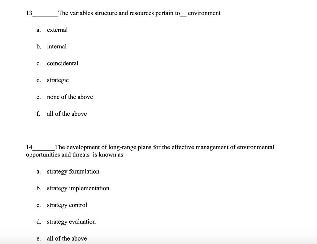 The variables structure and resources pertain to