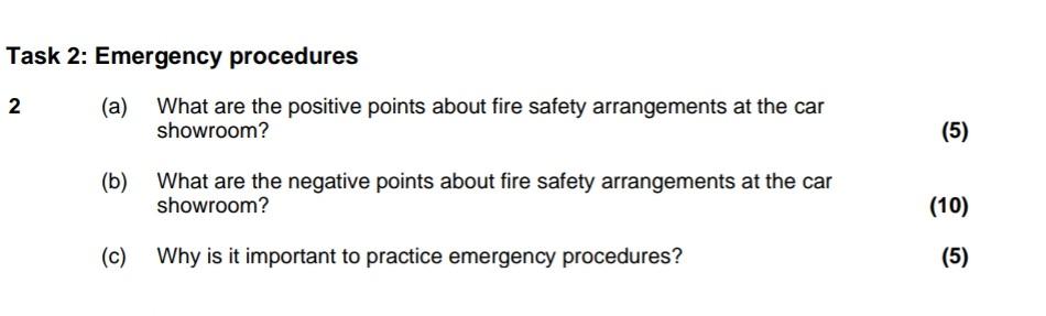 SCENARIO (for information) A car showroom for an