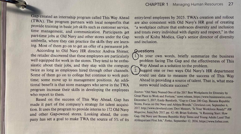 CHAPTER 1 Managing Human Resources 27 the