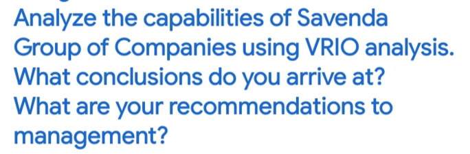 Analyze the capabilities of Savenda Group of