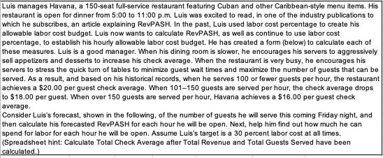 Luis manages Havana, a 150-seat full-service